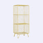 Closed Bookcase Shelf Modern Style Metal Bookcase for Study Room 14"L x 12"W x 35"H Gold Clearhalo 'Bookcases' 'furn' 'furn_bookcases' 'Furniture' 'furniture_bookcases' 'kitchen' 'kitchen_bookcases' 'Living Room Furniture' 'Office Furniture' 4789909