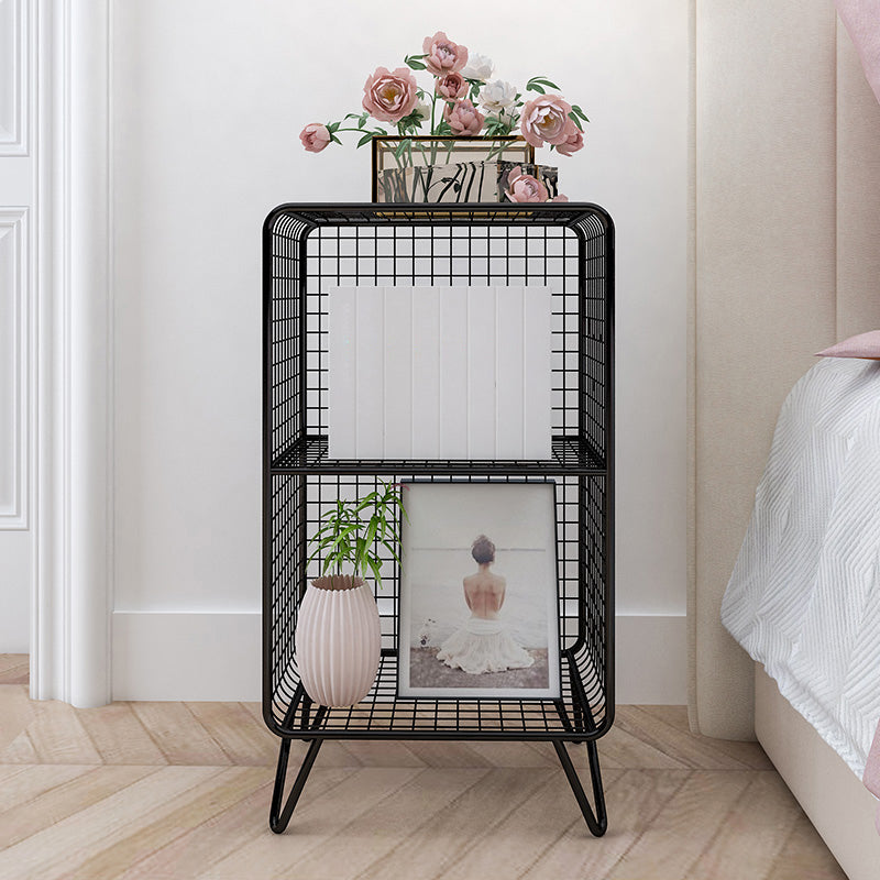Closed Bookcase Shelf Modern Style Metal Bookcase for Study Room 14"L x 12"W x 26"H Black Clearhalo 'Bookcases' 'furn' 'furn_bookcases' 'Furniture' 'furniture_bookcases' 'kitchen' 'kitchen_bookcases' 'Living Room Furniture' 'Office Furniture' 4789913