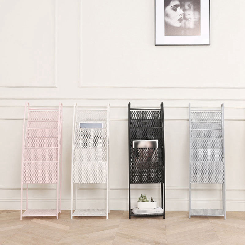 5-Shelf Metal Ladder Bookcase Contemporary Book Shelf,36.2'' H x 12.2'' W Clearhalo 'Bookcases' 'furn' 'furn_bookcases' 'Furniture' 'furniture_bookcases' 'kitchen' 'kitchen_bookcases' 'Living Room Furniture' 'Office Furniture' 4789961
