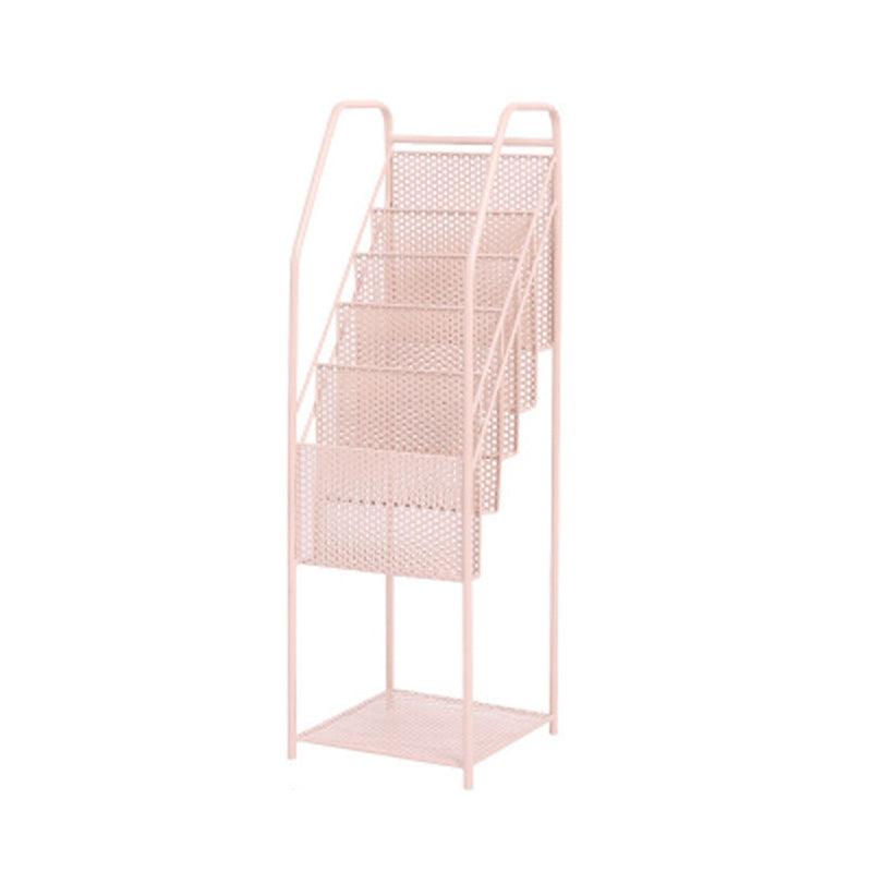 5-Shelf Metal Ladder Bookcase Contemporary Book Shelf,36.2'' H x 12.2'' W Pink Clearhalo 'Bookcases' 'furn' 'furn_bookcases' 'Furniture' 'furniture_bookcases' 'kitchen' 'kitchen_bookcases' 'Living Room Furniture' 'Office Furniture' 4789963