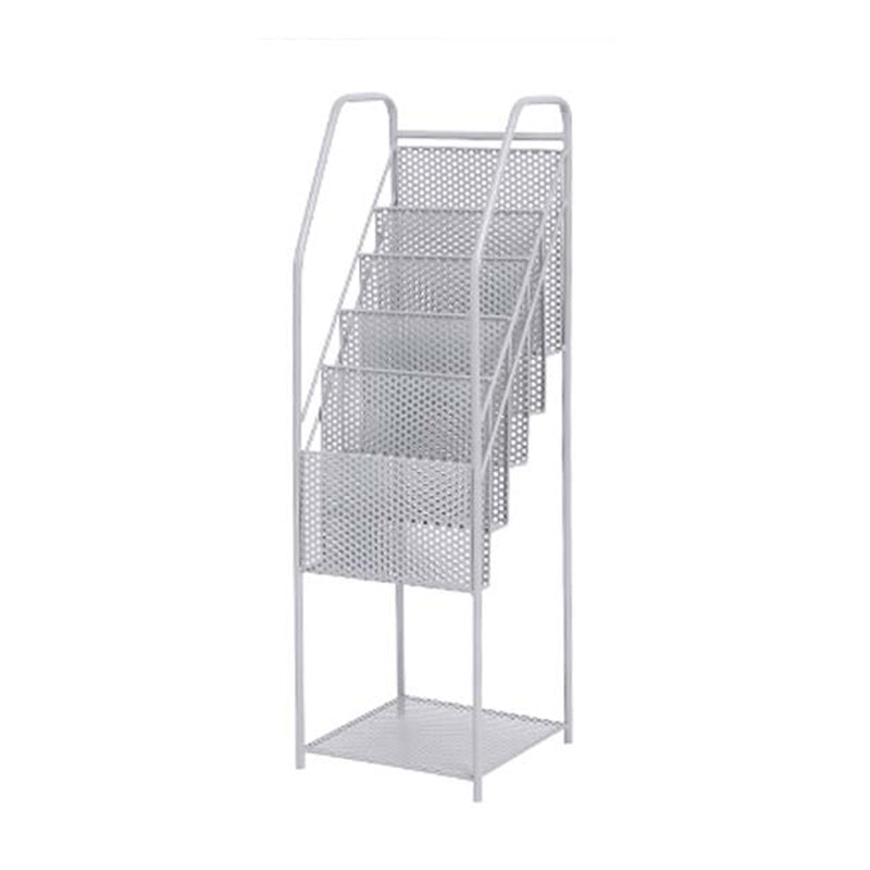 5-Shelf Metal Ladder Bookcase Contemporary Book Shelf,36.2'' H x 12.2'' W Grey Clearhalo 'Bookcases' 'furn' 'furn_bookcases' 'Furniture' 'furniture_bookcases' 'kitchen' 'kitchen_bookcases' 'Living Room Furniture' 'Office Furniture' 4789967