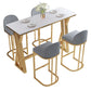 Stone Bar Dining Table Traditional Luxury Rectangle Bar Table with Trestle Base Clearhalo 'Bar Furniture' 'Bar Tables' 'bar_tables' 'Furniture' 'furniture_bar_tables' 'Kitchen & Dining Furniture' 4789988