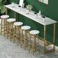 White Bar Dining Table Traditional Luxury Rectangle Bar Table with Trestle Base 94.5"L x 15.7"W x 41.3"H Gold Without Chairs Clearhalo 'Bar Furniture' 'Bar Tables' 'bar_tables' 'furn' 'furn_bar_tables' 'Furniture' 'furniture_bar_tables' 'Kitchen & Dining Furniture' 4790000