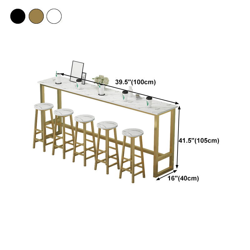 White Bar Dining Table Traditional Luxury Rectangle Bar Table with Trestle Base Clearhalo 'Bar Furniture' 'Bar Tables' 'bar_tables' 'furn' 'furn_bar_tables' 'Furniture' 'furniture_bar_tables' 'Kitchen & Dining Furniture' 4790006