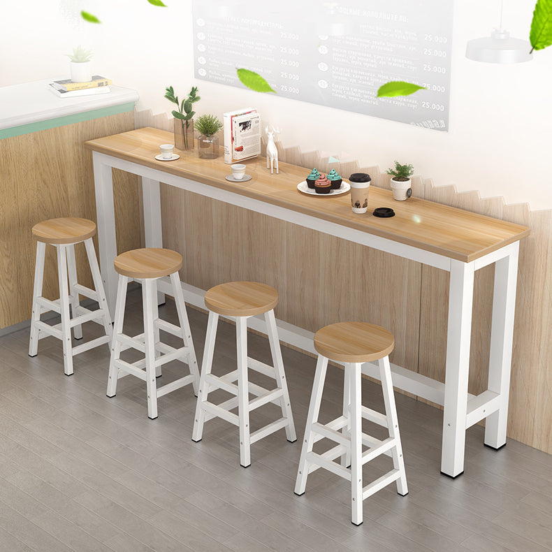 Rectangle Top Bar Dining Table Modern Bar Dining Table with Trestle Base Clearhalo 'Bar Furniture' 'Bar Tables' 'bar_tables' 'furn' 'furn_bar_tables' 'Furniture' 'furniture_bar_tables' 'Kitchen & Dining Furniture' 4790022