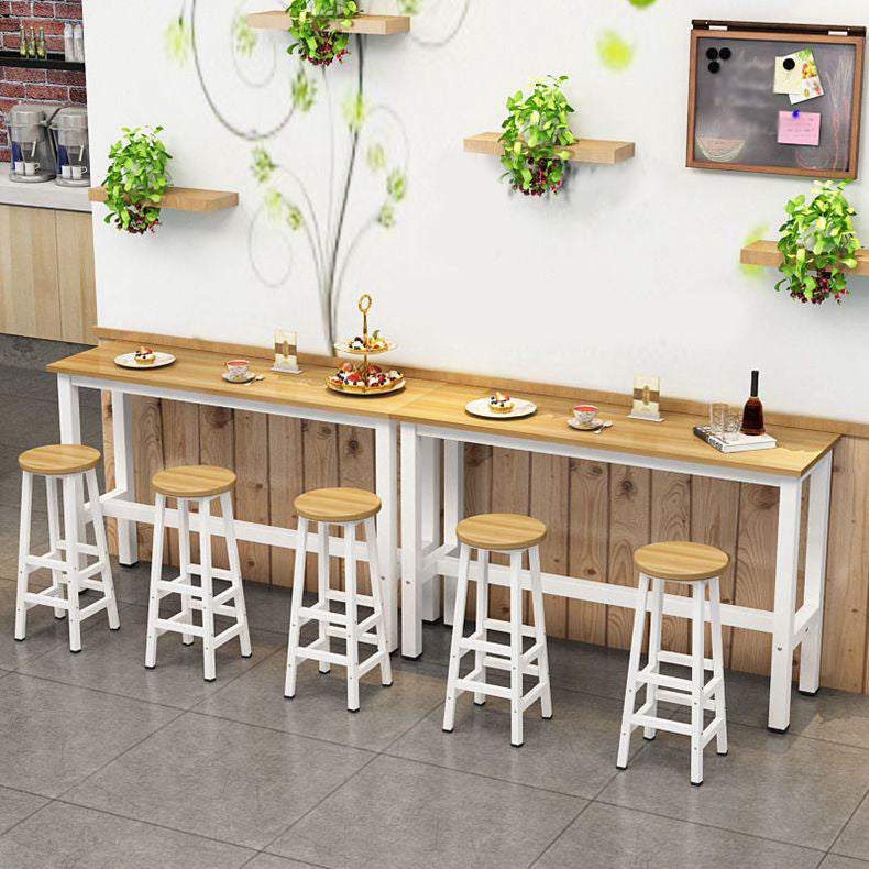 Rectangle Top Bar Dining Table Modern Bar Dining Table with Trestle Base Clearhalo 'Bar Furniture' 'Bar Tables' 'bar_tables' 'furn' 'furn_bar_tables' 'Furniture' 'furniture_bar_tables' 'Kitchen & Dining Furniture' 4790023