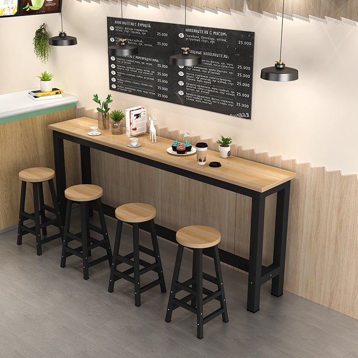 Rectangle Top Bar Dining Table Modern Bar Dining Table with Trestle Base Clearhalo 'Bar Furniture' 'Bar Tables' 'bar_tables' 'furn' 'furn_bar_tables' 'Furniture' 'furniture_bar_tables' 'Kitchen & Dining Furniture' 4790024