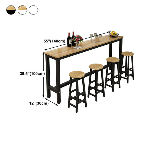 Rectangle Top Bar Dining Table Modern Bar Dining Table with Trestle Base Clearhalo 'Bar Furniture' 'Bar Tables' 'bar_tables' 'furn' 'furn_bar_tables' 'Furniture' 'furniture_bar_tables' 'Kitchen & Dining Furniture' 4790029
