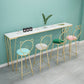 Stone Top Bar Table Traditional Luxury Rectangle Bar Table with 4 Legs 86.6"L x 15.7"W x 41.3"H Without Chairs Clearhalo 'Bar Furniture' 'Bar Tables' 'bar_tables' 'furn' 'furn_bar_tables' 'Furniture' 'furniture_bar_tables' 'Kitchen & Dining Furniture' 4790039