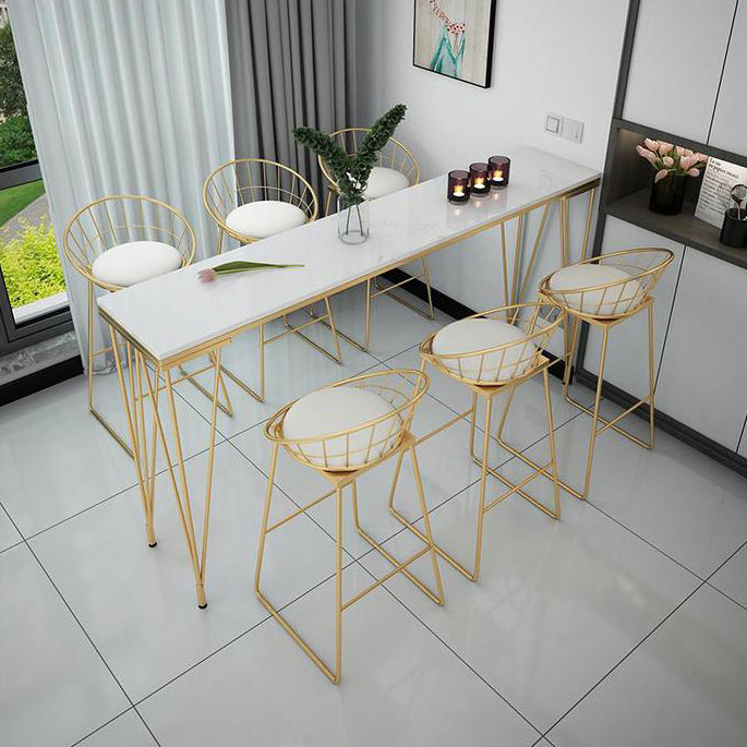 Stone Top Bar Table Traditional Luxury Rectangle Bar Table with 4 Legs 70.9"L x 15.7"W x 41.3"H Without Chairs Clearhalo 'Bar Furniture' 'Bar Tables' 'bar_tables' 'furn' 'furn_bar_tables' 'Furniture' 'furniture_bar_tables' 'Kitchen & Dining Furniture' 4790041