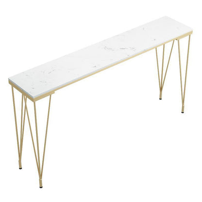 Stone Top Bar Table Traditional Luxury Rectangle Bar Table with 4 Legs Without Chairs Clearhalo 'Bar Furniture' 'Bar Tables' 'bar_tables' 'furn' 'furn_bar_tables' 'Furniture' 'furniture_bar_tables' 'Kitchen & Dining Furniture' 4790042