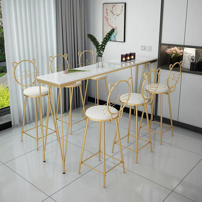 Stone Top Bar Table Traditional Luxury Rectangle Bar Table with 4 Legs Clearhalo 'Bar Furniture' 'Bar Tables' 'bar_tables' 'furn' 'furn_bar_tables' 'Furniture' 'furniture_bar_tables' 'Kitchen & Dining Furniture' 4790043
