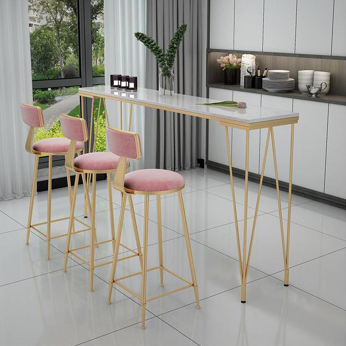 Stone Top Bar Table Traditional Luxury Rectangle Bar Table with 4 Legs Clearhalo 'Bar Furniture' 'Bar Tables' 'bar_tables' 'furn' 'furn_bar_tables' 'Furniture' 'furniture_bar_tables' 'Kitchen & Dining Furniture' 4790044