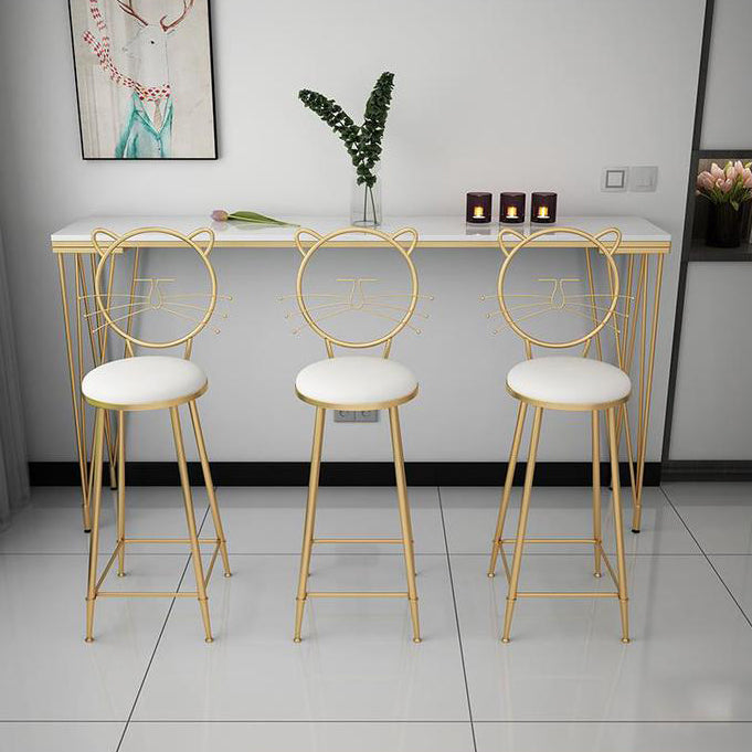 Stone Top Bar Table Traditional Luxury Rectangle Bar Table with 4 Legs Clearhalo 'Bar Furniture' 'Bar Tables' 'bar_tables' 'furn' 'furn_bar_tables' 'Furniture' 'furniture_bar_tables' 'Kitchen & Dining Furniture' 4790045