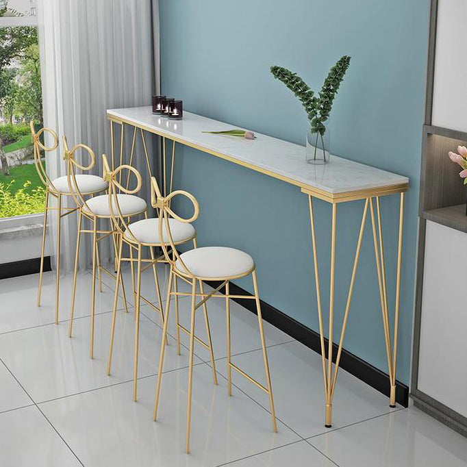 Stone Top Bar Table Traditional Luxury Rectangle Bar Table with 4 Legs Clearhalo 'Bar Furniture' 'Bar Tables' 'bar_tables' 'furn' 'furn_bar_tables' 'Furniture' 'furniture_bar_tables' 'Kitchen & Dining Furniture' 4790046