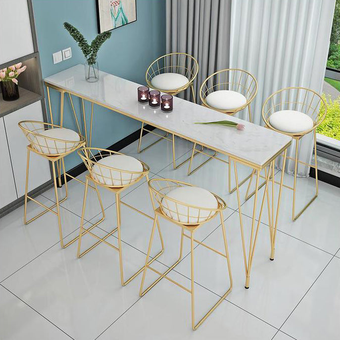 Stone Top Bar Table Traditional Luxury Rectangle Bar Table with 4 Legs Clearhalo 'Bar Furniture' 'Bar Tables' 'bar_tables' 'furn' 'furn_bar_tables' 'Furniture' 'furniture_bar_tables' 'Kitchen & Dining Furniture' 4790047