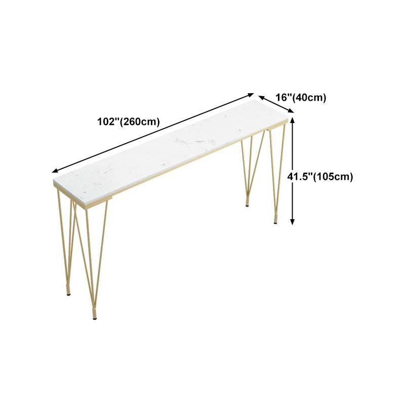 Stone Top Bar Table Traditional Luxury Rectangle Bar Table with 4 Legs Clearhalo 'Bar Furniture' 'Bar Tables' 'bar_tables' 'furn' 'furn_bar_tables' 'Furniture' 'furniture_bar_tables' 'Kitchen & Dining Furniture' 4790057