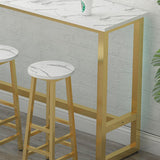 Rectangle Bar Dining Table Modern Bar Dining Table with Trestle Base Clearhalo 'Bar Furniture' 'Bar Tables' 'bar_tables' 'furn' 'furn_bar_tables' 'Furniture' 'furniture_bar_tables' 'Kitchen & Dining Furniture' 4790063