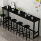Rectangle Bar Dining Table Modern Bar Dining Table with Trestle Base Black Black Clearhalo 'Bar Furniture' 'Bar Tables' 'bar_tables' 'furn' 'furn_bar_tables' 'Furniture' 'furniture_bar_tables' 'Kitchen & Dining Furniture' 4790065
