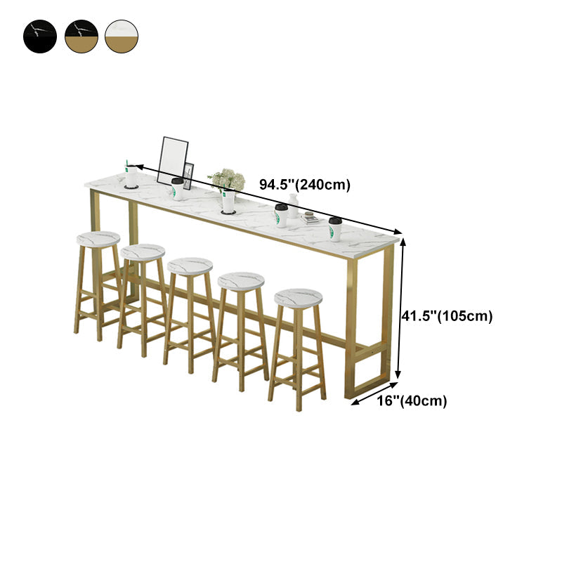 Rectangle Bar Dining Table Modern Bar Dining Table with Trestle Base Clearhalo 'Bar Furniture' 'Bar Tables' 'bar_tables' 'furn' 'furn_bar_tables' 'Furniture' 'furniture_bar_tables' 'Kitchen & Dining Furniture' 4790073