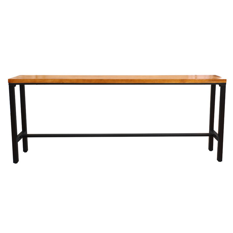 Pine Wood Bar Table Industrial Bar Table with Trestle Base in Black Without Chairs Clearhalo 'Bar Furniture' 'Bar Tables' 'bar_tables' 'furn' 'furn_bar_tables' 'Furniture' 'furniture_bar_tables' 'Kitchen & Dining Furniture' 4790078