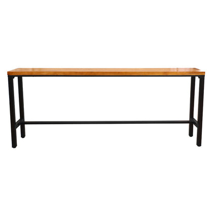 Pine Wood Bar Table Industrial Bar Table with Trestle Base in Black Without Chairs Clearhalo 'Bar Furniture' 'Bar Tables' 'bar_tables' 'furn' 'furn_bar_tables' 'Furniture' 'furniture_bar_tables' 'Kitchen & Dining Furniture' 4790078