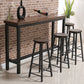 Solid Wood Bar Dining Table Industrial Rectangle Bar Table with Trestle Base in Black 94.5"L x 15.7"W x 41.3"H Without Chairs Clearhalo 'Bar Furniture' 'Bar Tables' 'bar_tables' 'furn' 'furn_bar_tables' 'Furniture' 'furniture_bar_tables' 'Kitchen & Dining Furniture' 4790096