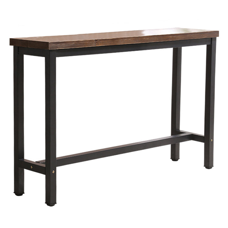 Solid Wood Bar Dining Table Industrial Rectangle Bar Table with Trestle Base in Black Without Chairs Clearhalo 'Bar Furniture' 'Bar Tables' 'bar_tables' 'furn' 'furn_bar_tables' 'Furniture' 'furniture_bar_tables' 'Kitchen & Dining Furniture' 4790098