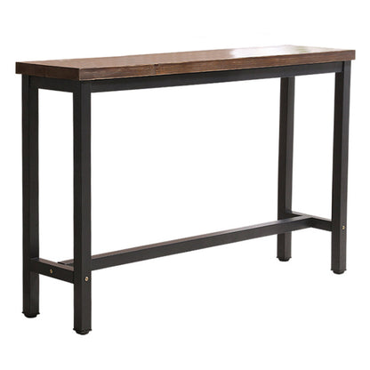 Solid Wood Bar Dining Table Industrial Rectangle Bar Table with Trestle Base in Black Without Chairs Clearhalo 'Bar Furniture' 'Bar Tables' 'bar_tables' 'furn' 'furn_bar_tables' 'Furniture' 'furniture_bar_tables' 'Kitchen & Dining Furniture' 4790098