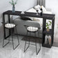Rectangle Bar Dining Table Contemporary Bar Dining Table with Sled Base 70.9"L x 15.7"W x 41.3"H Black Clearhalo 'Bar Furniture' 'Bar Tables' 'bar_tables' 'Furniture' 'furniture_bar_tables' 'Kitchen & Dining Furniture' 4790167