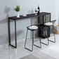 Rectangle Bar Dining Table Contemporary Bar Dining Table with Sled Base 63"L x 15.7"W x 41.3"H Black Clearhalo 'Bar Furniture' 'Bar Tables' 'bar_tables' 'Furniture' 'furniture_bar_tables' 'Kitchen & Dining Furniture' 4790168