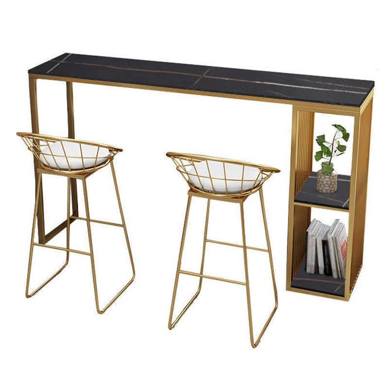 Rectangle Bar Dining Table Contemporary Bar Dining Table with Sled Base Clearhalo 'Bar Furniture' 'Bar Tables' 'bar_tables' 'Furniture' 'furniture_bar_tables' 'Kitchen & Dining Furniture' 4790173