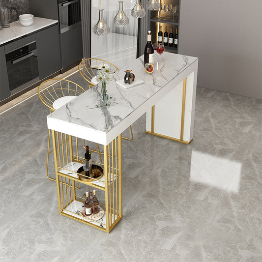 Rectangle Bar Dining Table Modern Bar Dining Table with Sled Base Clearhalo 'Bar Furniture' 'Bar Tables' 'bar_tables' 'furn' 'furn_bar_tables' 'Furniture' 'furniture_bar_tables' 'Kitchen & Dining Furniture' 4790186