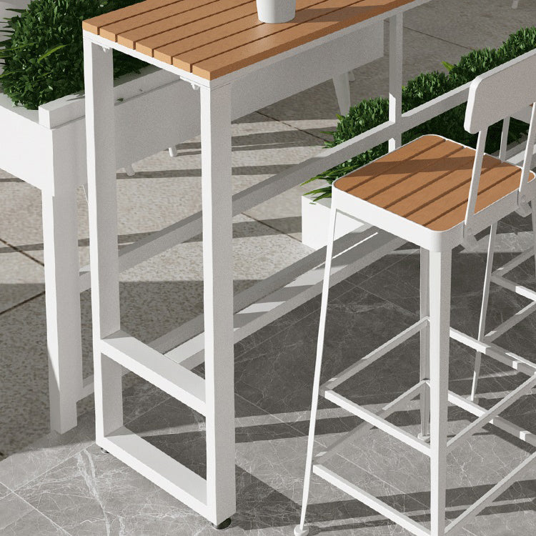 Rectangle Bar Dining Table Contemporary Bar Dining Table with Trestle Base Clearhalo 'Bar Furniture' 'Bar Tables' 'bar_tables' 'furn' 'furn_bar_tables' 'Furniture' 'furniture_bar_tables' 'Kitchen & Dining Furniture' 4790197