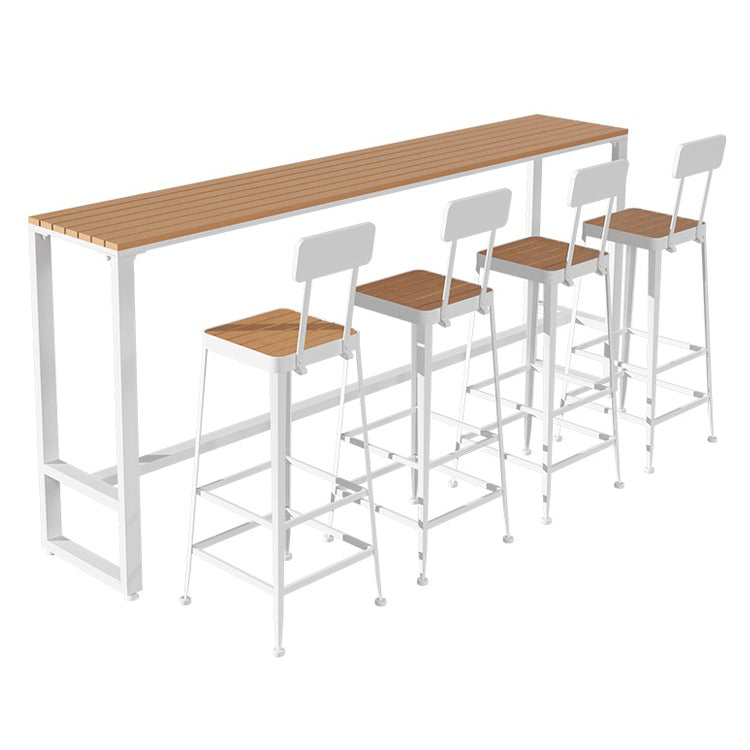 Rectangle Bar Dining Table Contemporary Bar Dining Table with Trestle Base Clearhalo 'Bar Furniture' 'Bar Tables' 'bar_tables' 'furn' 'furn_bar_tables' 'Furniture' 'furniture_bar_tables' 'Kitchen & Dining Furniture' 4790198