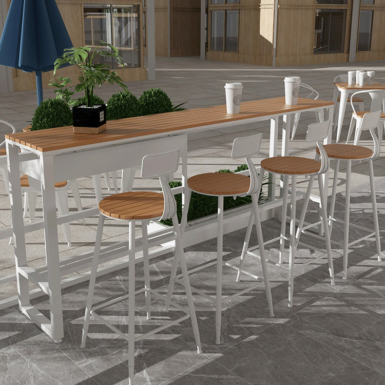 Rectangle Bar Dining Table Contemporary Bar Dining Table with Trestle Base Clearhalo 'Bar Furniture' 'Bar Tables' 'bar_tables' 'furn' 'furn_bar_tables' 'Furniture' 'furniture_bar_tables' 'Kitchen & Dining Furniture' 4790199