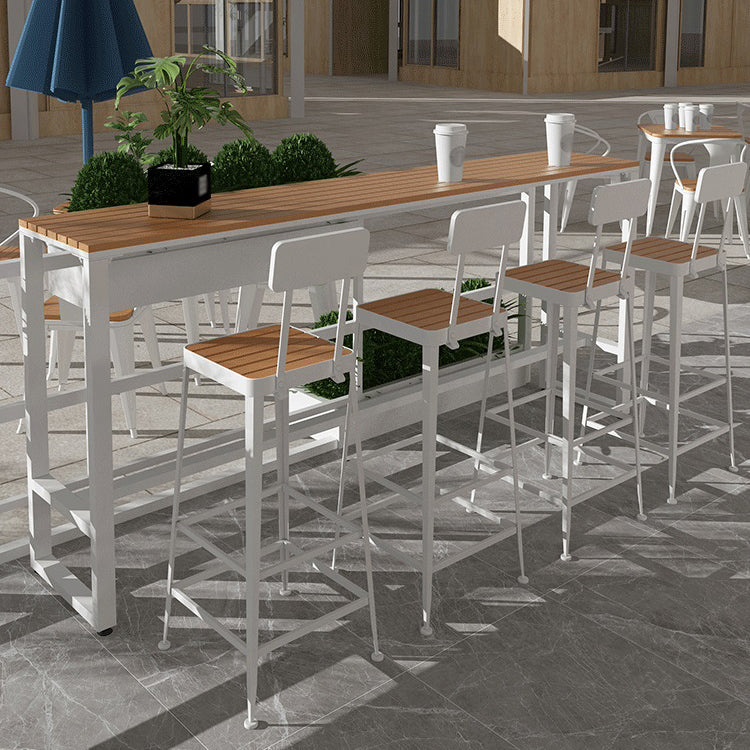 Rectangle Bar Dining Table Contemporary Bar Dining Table with Trestle Base Clearhalo 'Bar Furniture' 'Bar Tables' 'bar_tables' 'furn' 'furn_bar_tables' 'Furniture' 'furniture_bar_tables' 'Kitchen & Dining Furniture' 4790200