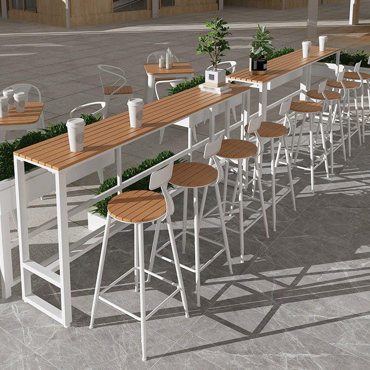 Rectangle Bar Dining Table Contemporary Bar Dining Table with Trestle Base Clearhalo 'Bar Furniture' 'Bar Tables' 'bar_tables' 'furn' 'furn_bar_tables' 'Furniture' 'furniture_bar_tables' 'Kitchen & Dining Furniture' 4790201
