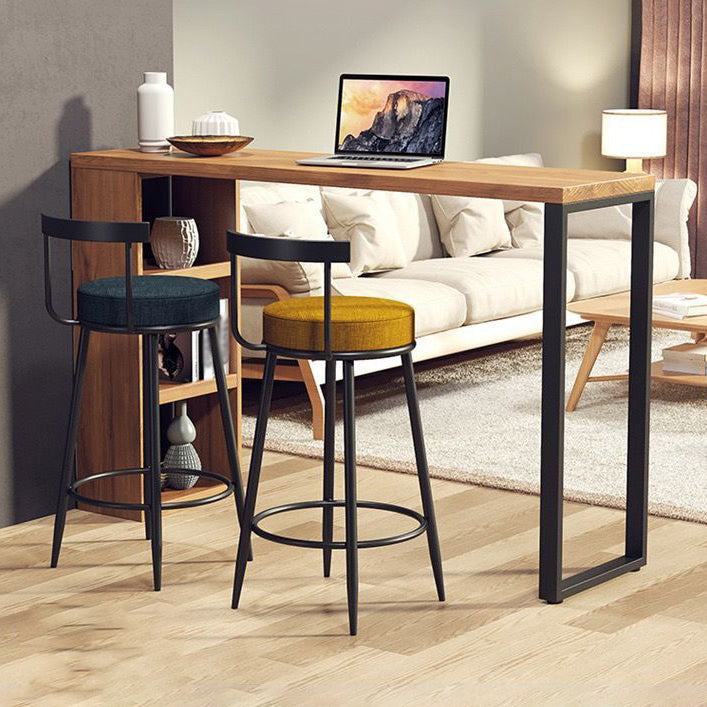 Solid Wood Bar Table Traditional Luxury Rectangle Bar Table with Sled Base 86.6"L x 15.7"W x 41.3"H Clearhalo 'Bar Furniture' 'Bar Tables' 'bar_tables' 'Furniture' 'furniture_bar_tables' 'Kitchen & Dining Furniture' 4790212