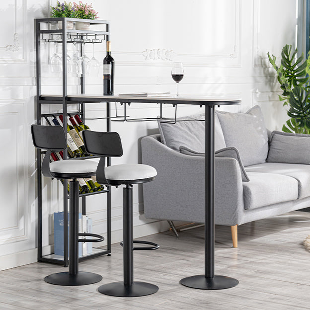 White Stone Bar Dining Table Traditional Luxury Bar Dining Table with Sled Base Clearhalo 'Bar Furniture' 'Bar Tables' 'bar_tables' 'furn' 'furn_bar_tables' 'Furniture' 'furniture_bar_tables' 'Kitchen & Dining Furniture' 4790242