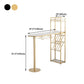 White Stone Bar Dining Table Traditional Luxury Bar Dining Table with Sled Base Clearhalo 'Bar Furniture' 'Bar Tables' 'bar_tables' 'furn' 'furn_bar_tables' 'Furniture' 'furniture_bar_tables' 'Kitchen & Dining Furniture' 4790244