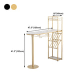 White Stone Bar Dining Table Traditional Luxury Bar Dining Table with Sled Base Clearhalo 'Bar Furniture' 'Bar Tables' 'bar_tables' 'furn' 'furn_bar_tables' 'Furniture' 'furniture_bar_tables' 'Kitchen & Dining Furniture' 4790244