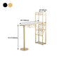 White Stone Bar Dining Table Traditional Luxury Bar Dining Table with Sled Base Clearhalo 'Bar Furniture' 'Bar Tables' 'bar_tables' 'furn' 'furn_bar_tables' 'Furniture' 'furniture_bar_tables' 'Kitchen & Dining Furniture' 4790246