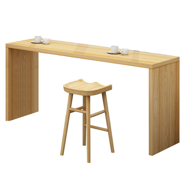 Pine Wood Bar Table Traditional Luxury Rectangle Bar Table with Sled Base Clearhalo 'Bar Furniture' 'Bar Tables' 'bar_tables' 'furn' 'furn_bar_tables' 'Furniture' 'furniture_bar_tables' 'Kitchen & Dining Furniture' 4790255