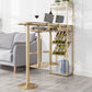 Stone White Bar Dining Table Traditional Luxury Bar Table with Sled Base 70.9"L x 15.7"W x 41.3"H Gold Clearhalo 'Bar Furniture' 'Bar Tables' 'bar_tables' 'Furniture' 'furniture_bar_tables' 'Kitchen & Dining Furniture' 4790265