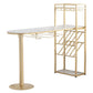 Stone White Bar Dining Table Traditional Luxury Bar Table with Sled Base Gold Clearhalo 'Bar Furniture' 'Bar Tables' 'bar_tables' 'Furniture' 'furniture_bar_tables' 'Kitchen & Dining Furniture' 4790268
