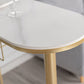 Stone White Bar Dining Table Traditional Luxury Bar Table with Sled Base Clearhalo 'Bar Furniture' 'Bar Tables' 'bar_tables' 'Furniture' 'furniture_bar_tables' 'Kitchen & Dining Furniture' 4790270