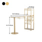 Stone White Bar Dining Table Traditional Luxury Bar Table with Sled Base Clearhalo 'Bar Furniture' 'Bar Tables' 'bar_tables' 'Furniture' 'furniture_bar_tables' 'Kitchen & Dining Furniture' 4790272