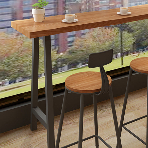 Solid Wood Bar Table Traditional Luxury Bar Table Rectangle with Sled Base Clearhalo 'Bar Furniture' 'Bar Tables' 'bar_tables' 'furn' 'furn_bar_tables' 'Furniture' 'furniture_bar_tables' 'Kitchen & Dining Furniture' 4790294