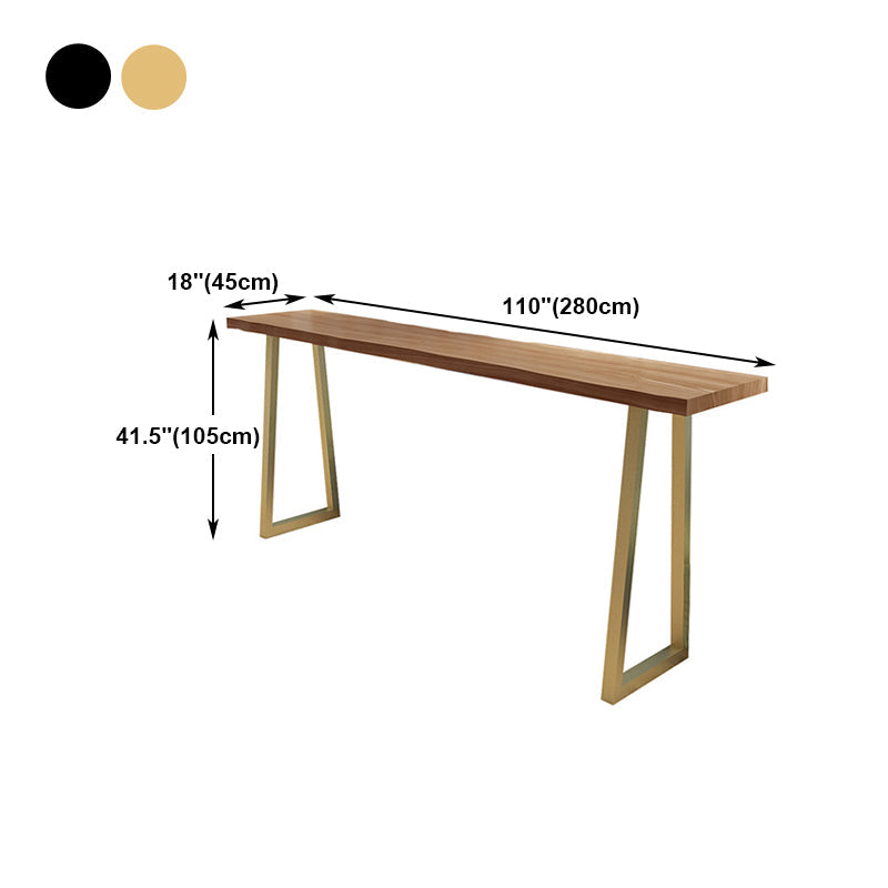 Solid Wood Bar Table Traditional Luxury Bar Table Rectangle with Sled Base Clearhalo 'Bar Furniture' 'Bar Tables' 'bar_tables' 'furn' 'furn_bar_tables' 'Furniture' 'furniture_bar_tables' 'Kitchen & Dining Furniture' 4790302